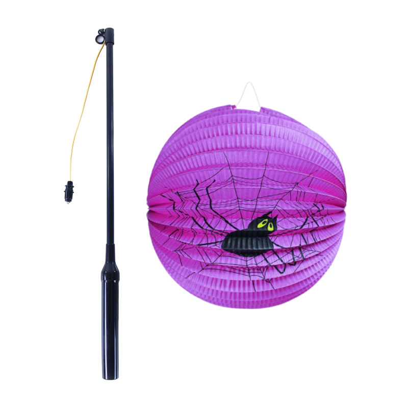 RAPPA Lampion Halloween pavouk s dřevěnou hůlkou 25 cm