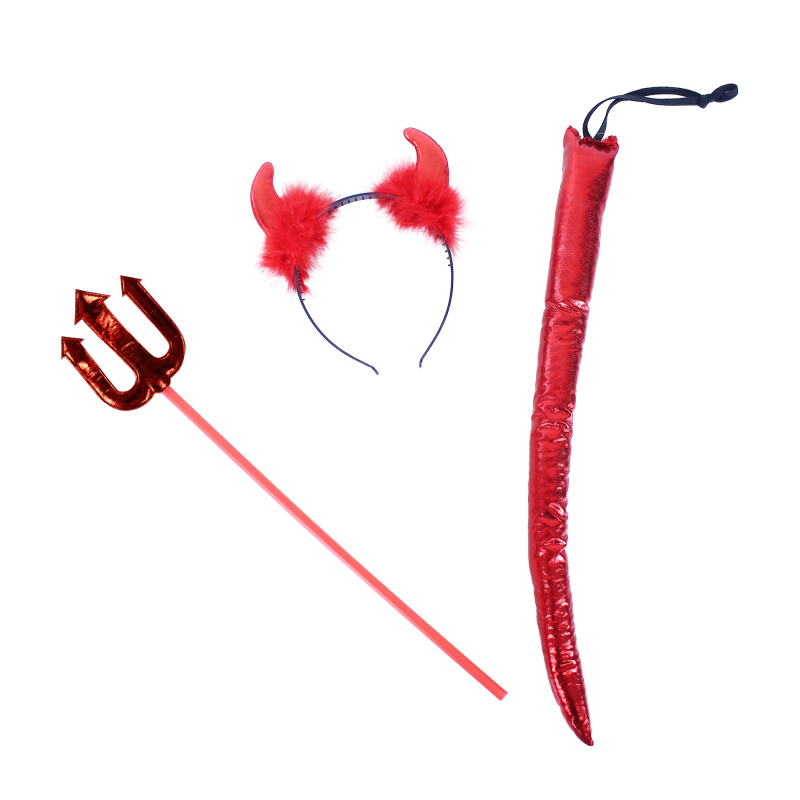 RAPPA Čertovská sada s čelenkou hůlkou a ocasem