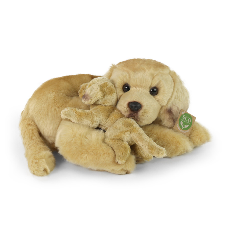 Rappa Plyšový labrador 27 cm se štěňátkem ECO-FRIENDLY