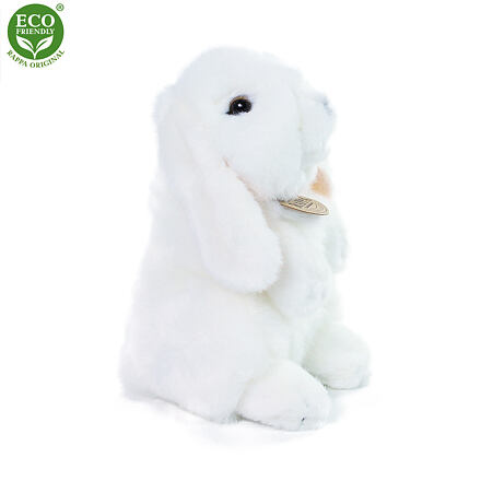 Rappa Plyšový králík bílý stojící 18 cm ECO-FRIENDLY