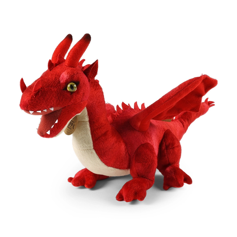 Rappa Plyšový drak 40 cm červený ECO-FRIENDLY