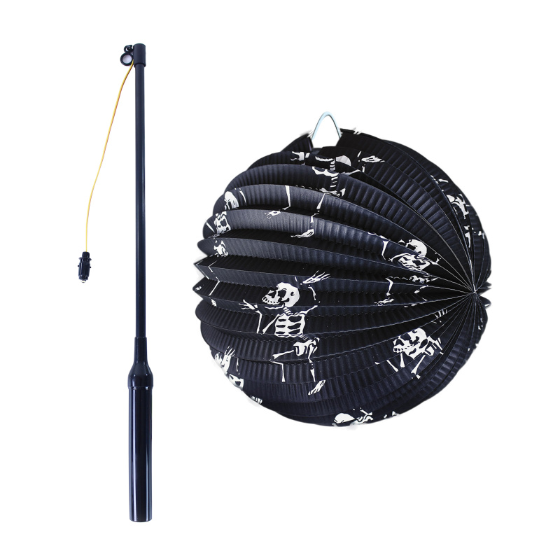 RAPPA Lampion kostra 25 cm se svítící hůlkou 39 cm