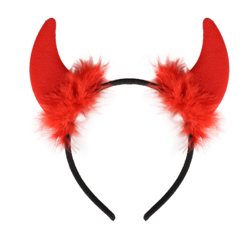 RAPPA Čertí rohy červené s peřím