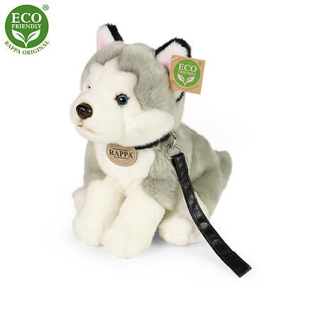 Eco-Friendly Rappa pes husky sedící s vodítkem 28 cm