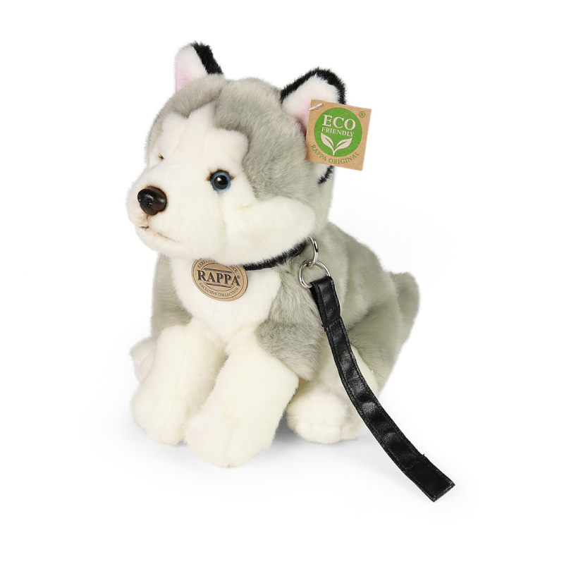 Eco-Friendly Rappa pes husky sedící s vodítkem 28 cm