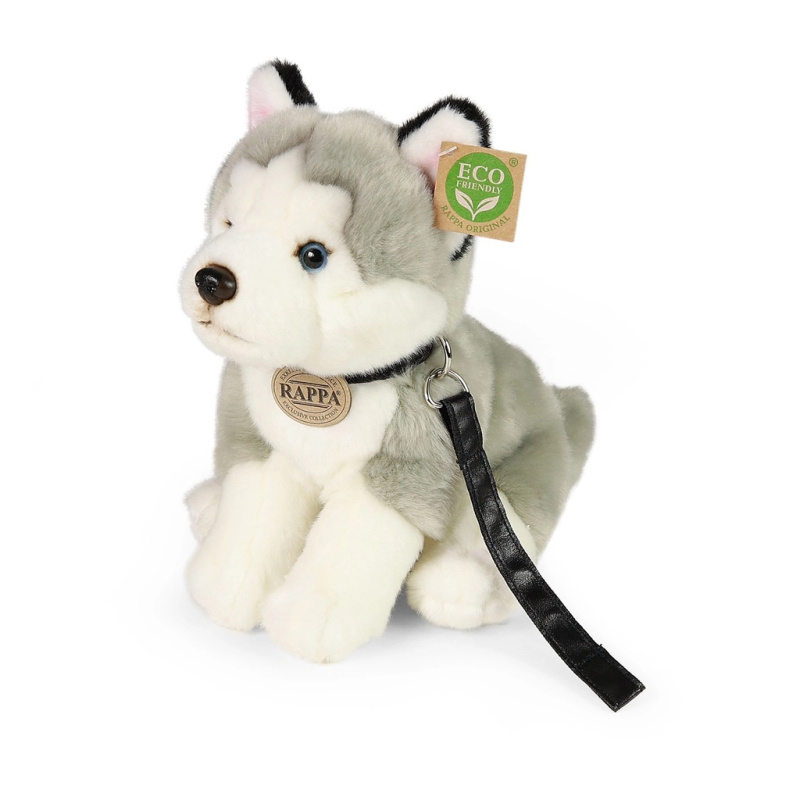 Eco-Friendly Rappa pes husky sedící s vodítkem 28 cm