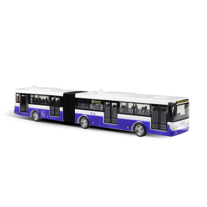 Kloubový autobus hlásící česky