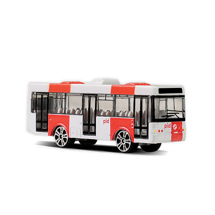 Kovový autobus PID Praha červený
