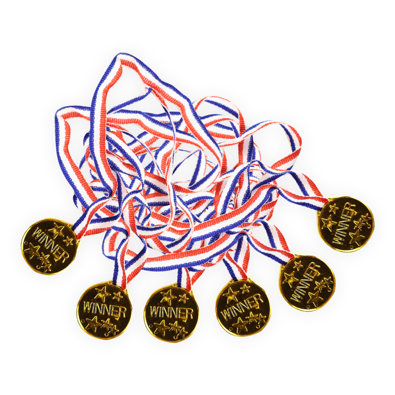 Medaile zlaté 6 ks v sáčku