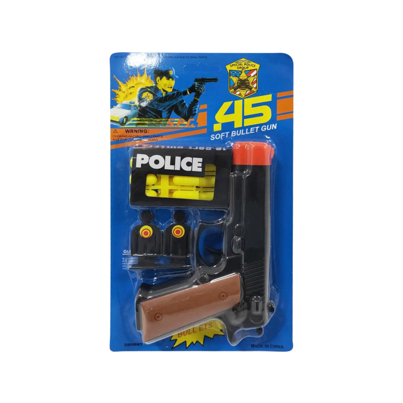 Policejní pistole s terči a měkkými náboji