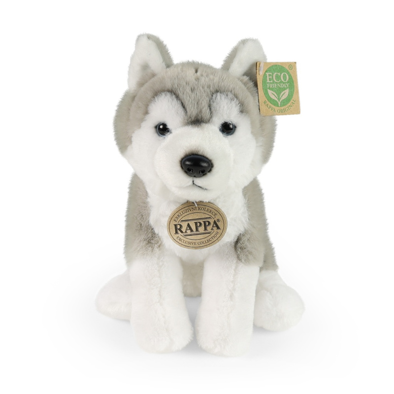 Plyšový pes Husky sedící 23 cm