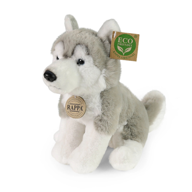 Plyšový pes Husky sedící 23 cm