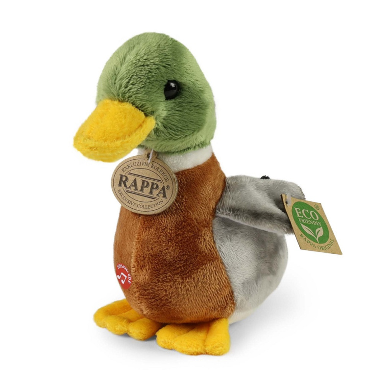 Plyšová kachna divoká se zvukem 22 cm eco‑friendly