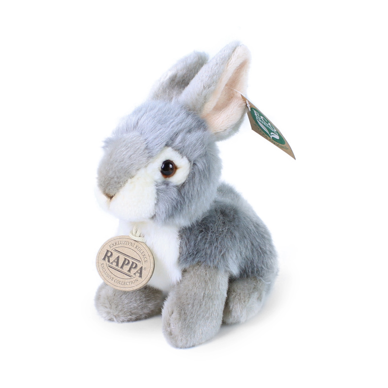Plyšový šedý králík sedící 16 cm eco-friendly RAPPA