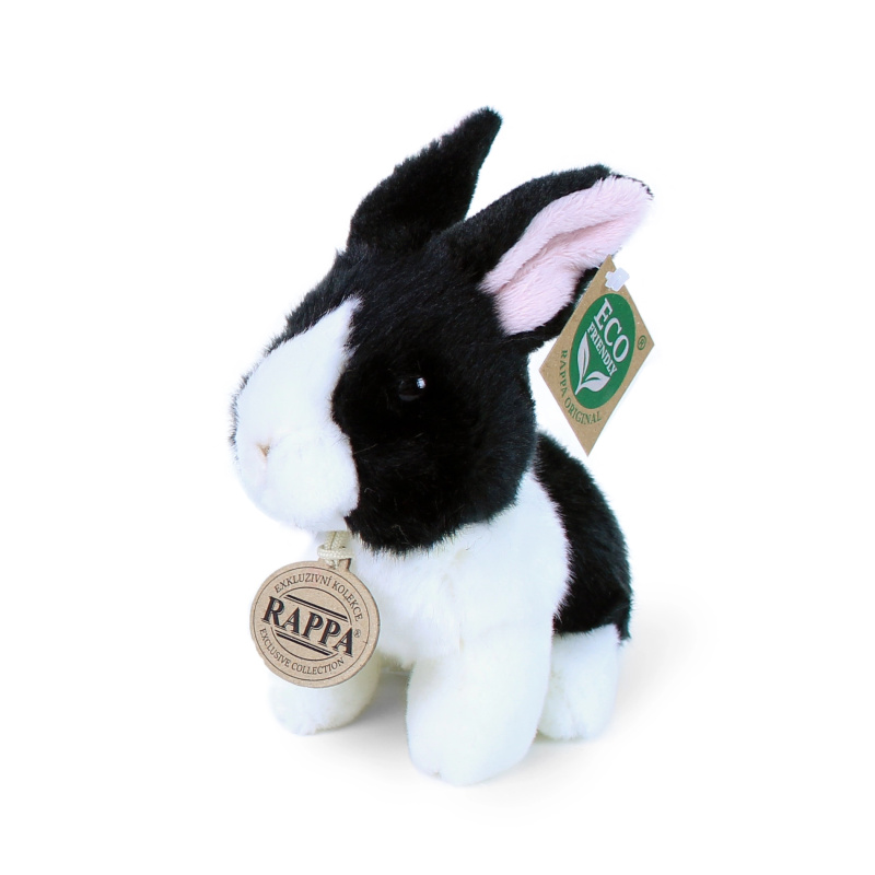 Plyšový králík bílo‑černý 16 cm eco‑friendly RAPPA
