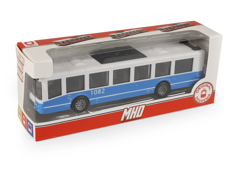 Autobus MHD se setrvačníkem 16 cm – modrý