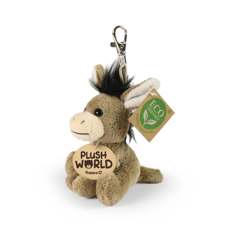 Rappa Plyšová klíčenka, přívěsek Osel 9 cm ECO-FRIENDLY PLUSH WORLD