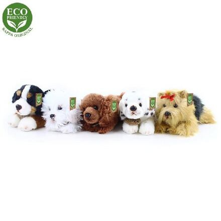 Plyšový pes ležící, 5 druhů, 17 cm, ECO-FRIENDLY