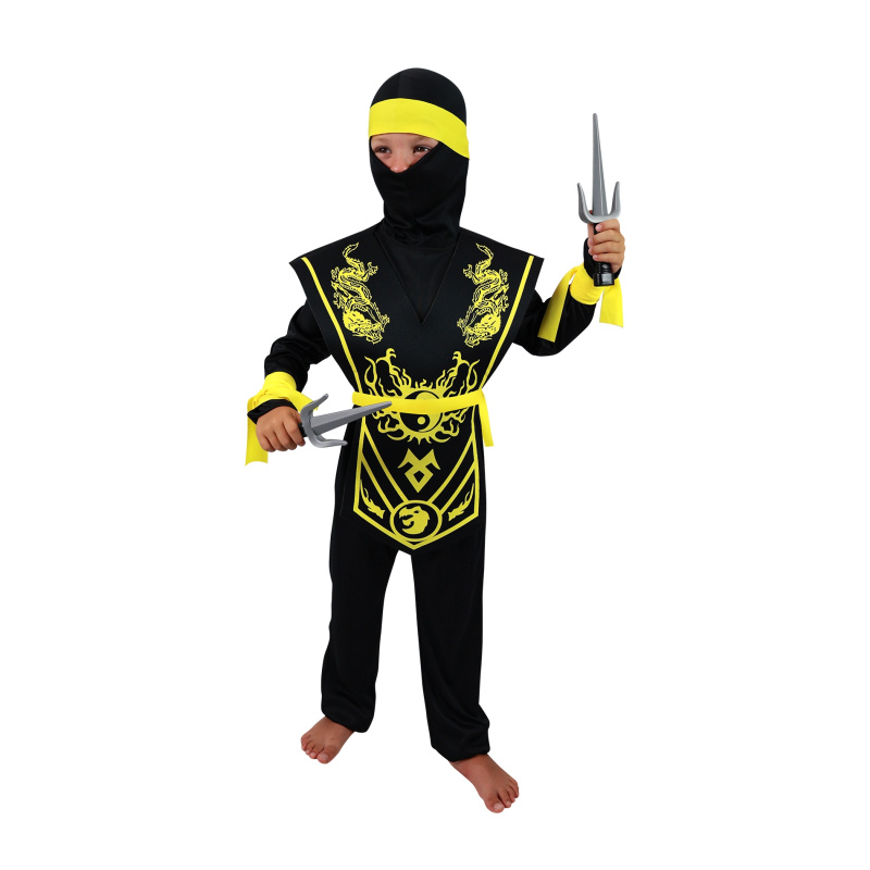 Dětský kostým Žlutý Ninja ve velikosti M