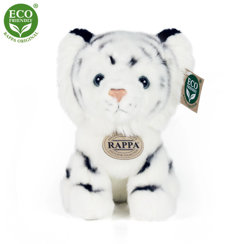 Rappa Plyšový tygr bílý sedící, 18 cm