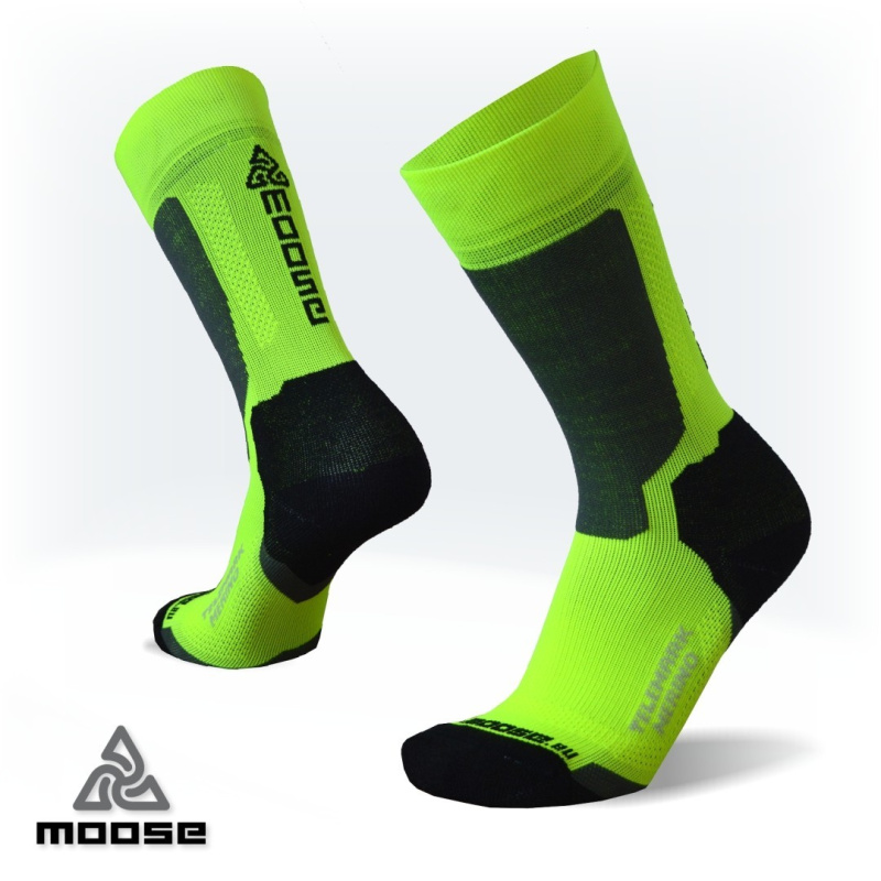 TELEMARK MERINO vlněné běžkařské ponožky Moose žlutá XL