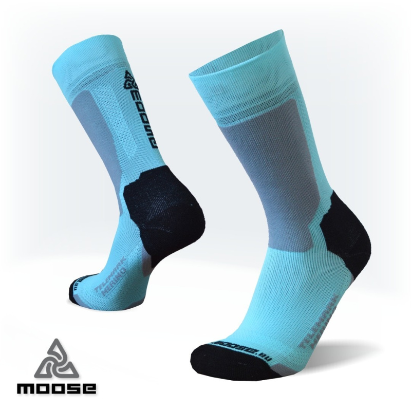 TELEMARK MERINO vlněné běžkařské ponožky Moose modrá XS