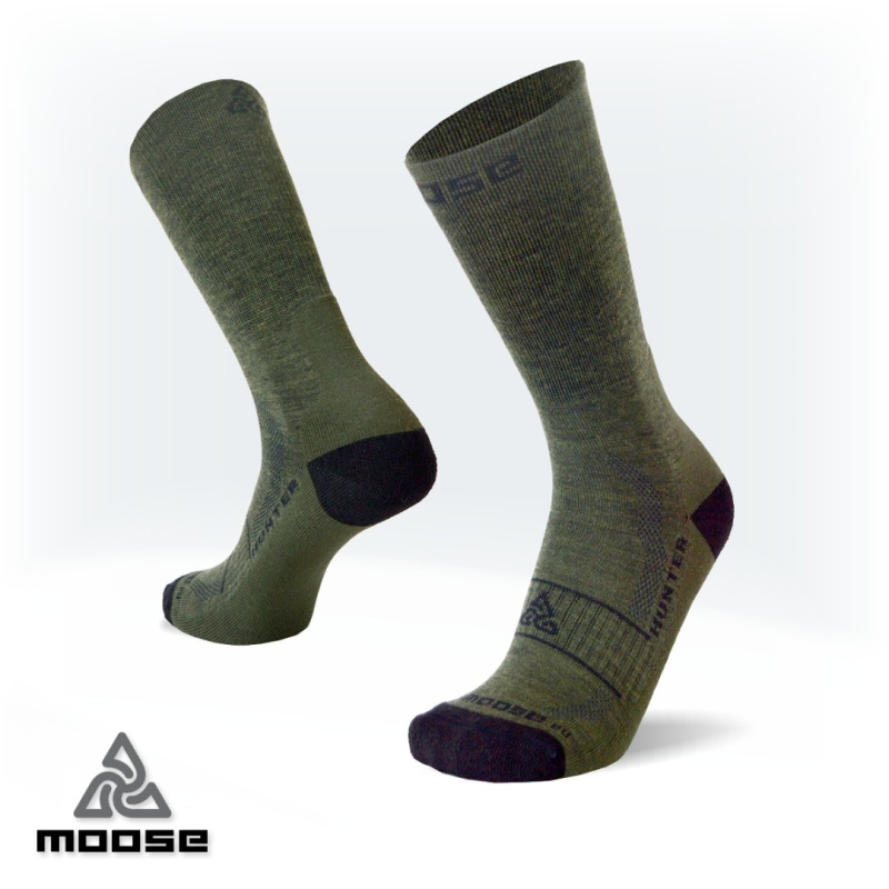 HUNTER MERINO outdoorové ponožky Moose zelená XL