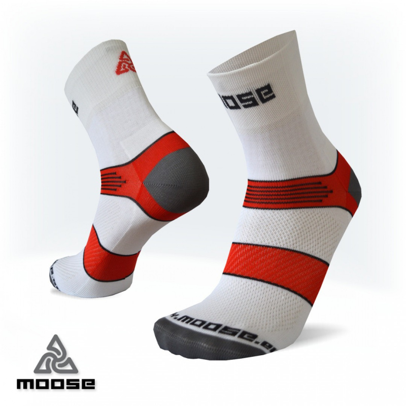 ROAD MASTER sportovní cyklo ponožky Moose bílá XS
