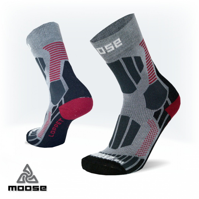 LOPPET merino běžkařské ponožky Moose šedá XS
