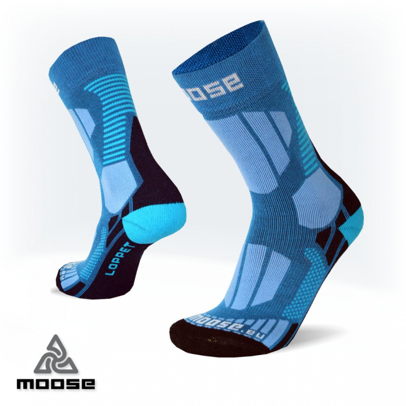 LOPPET merino běžkařské ponožky Moose modrá XL