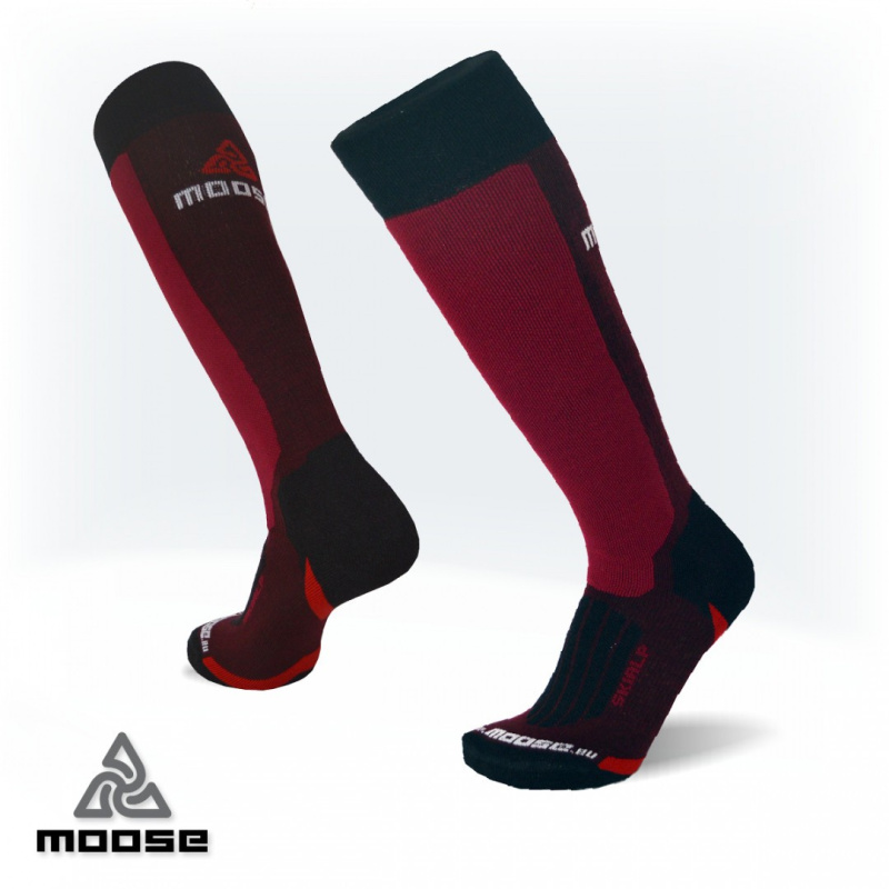 SKIALP merino celoelastické podkolenky Moose červená XS