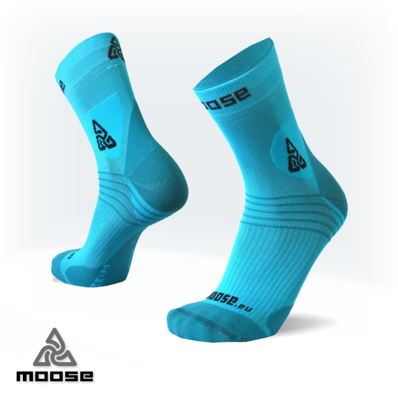 COMPRESS RUN kompresní ponožky Moose tyrkysová S