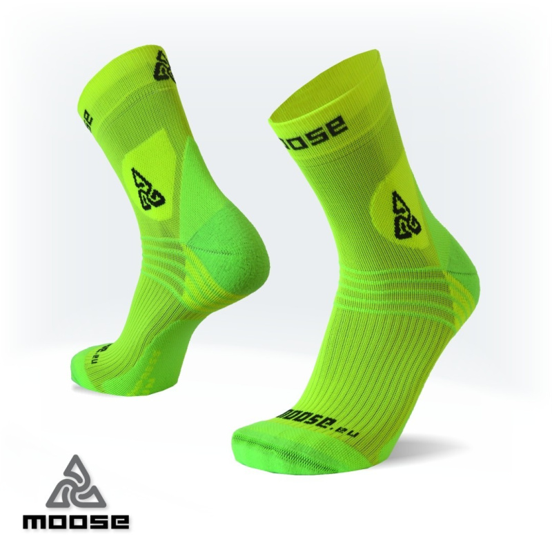 COMPRESS RUN kompresní ponožky Moose žlutá XS