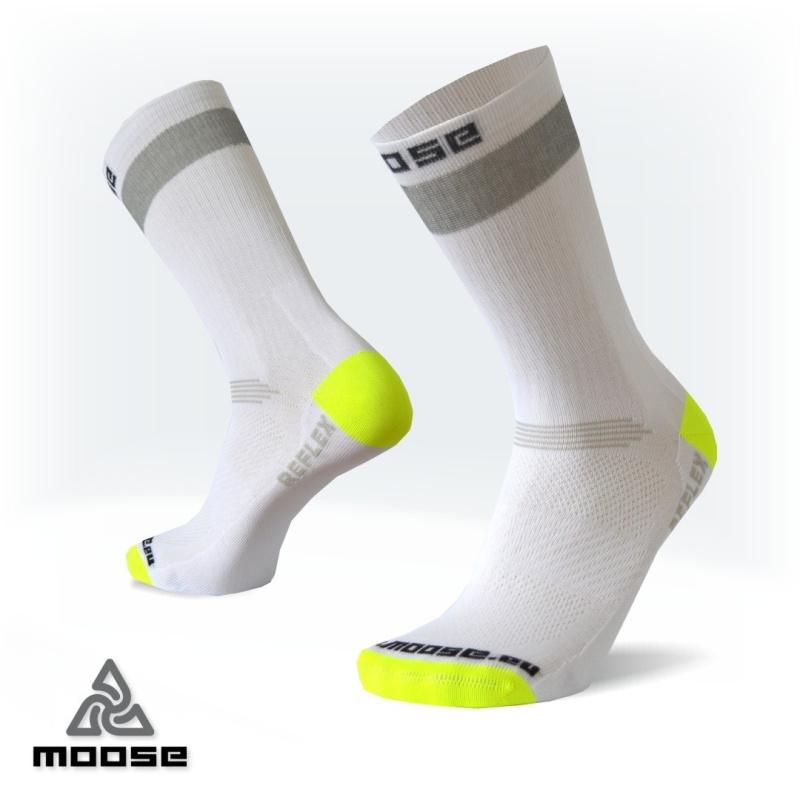RACE REFLEX NEW sportovní ponožky Moose bílá S