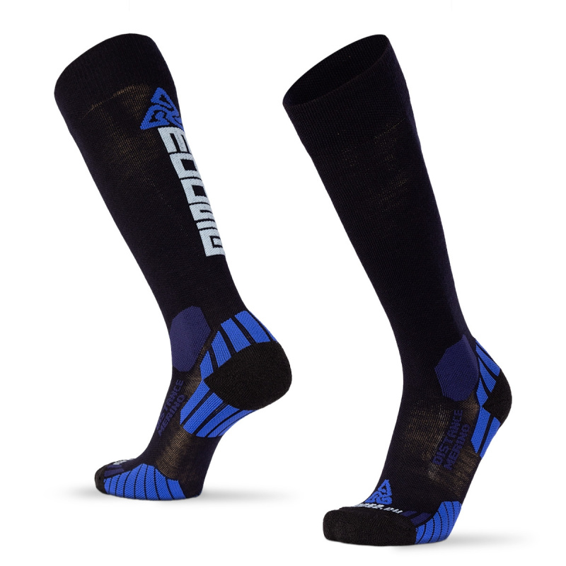 DISTANCE MERINO funkční podkolenky Moose modrá XL