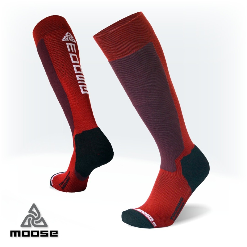 TOURING MERINO elastické funkční podkolenky Moose červená XS