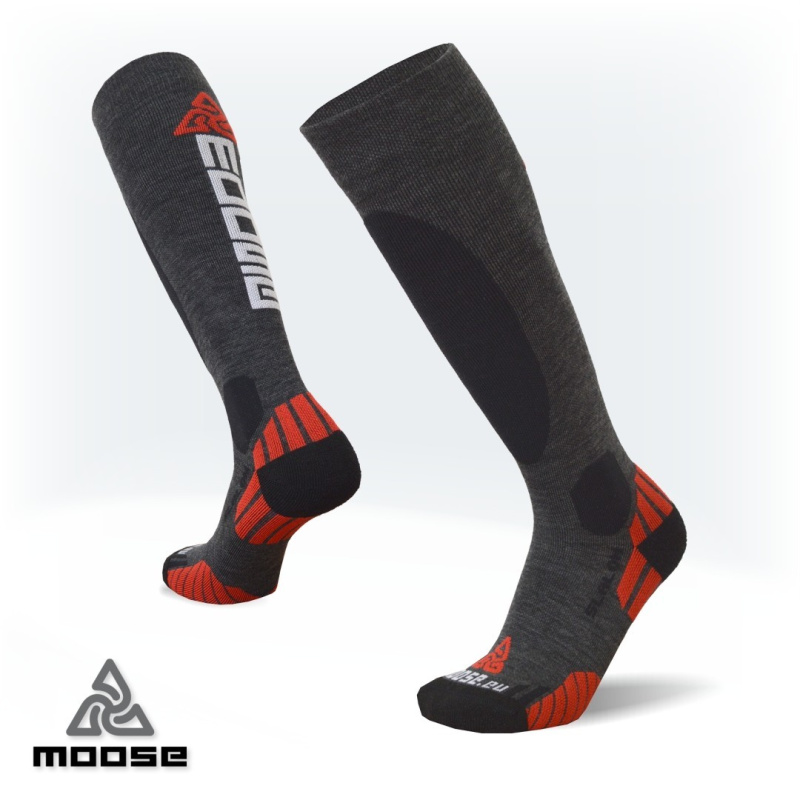 SLALOM MERINO prémiové lyžařské podkolenky Moose šedá XXL