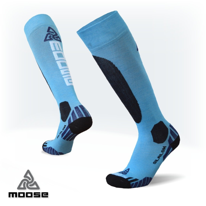 SLALOM MERINO prémiové lyžařské podkolenky Moose modrá S