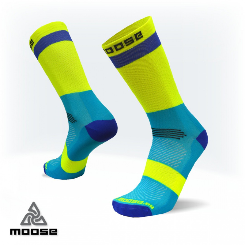 RACE POLY sportovní cyklo ponožky Moose žlutá XL