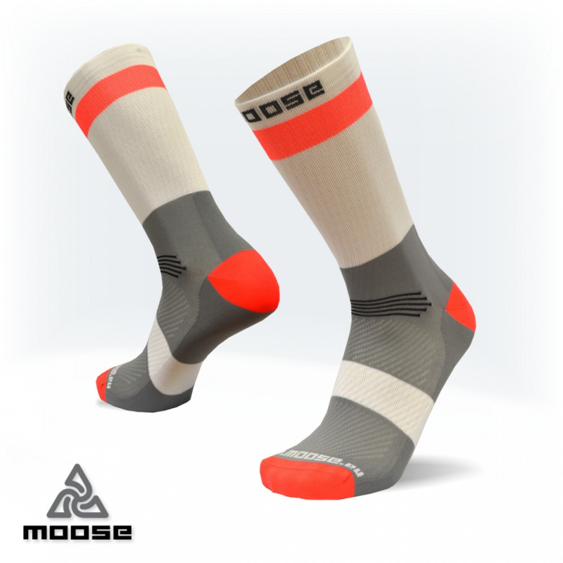 RACE POLY sportovní cyklo ponožky Moose bílá XL