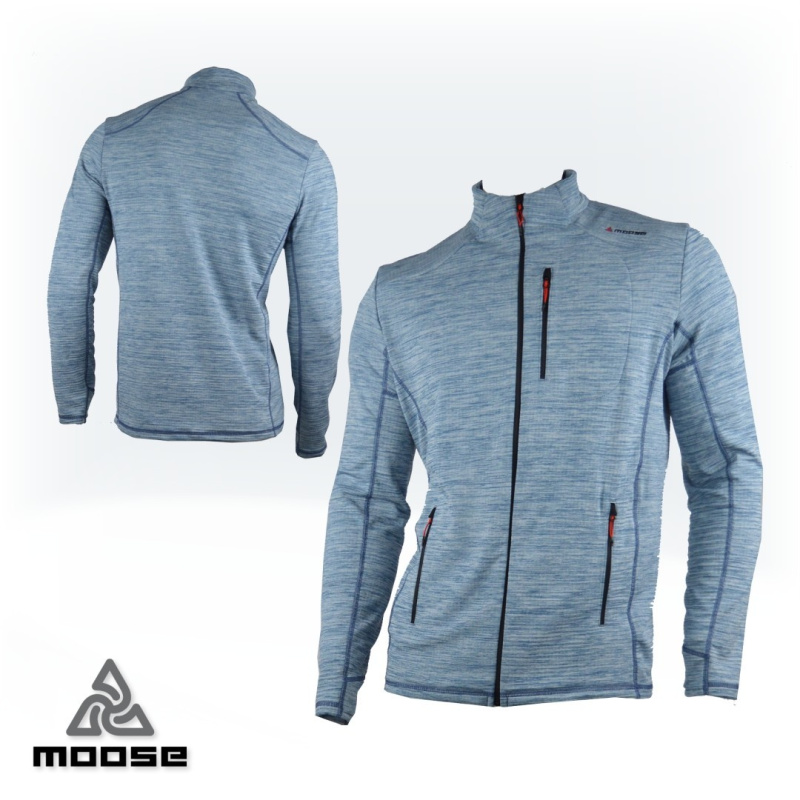 DOVRE MEN MERINO zimní mikina na zip Moose modrá XL