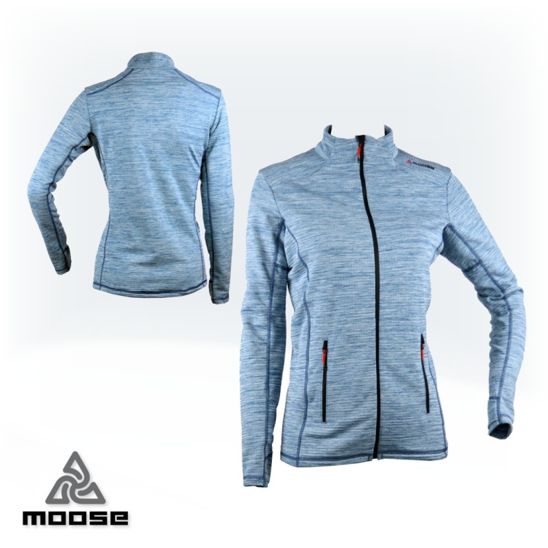 DOVRE WOMEN MERINO zimní mikina na zip Moose modrá XXL