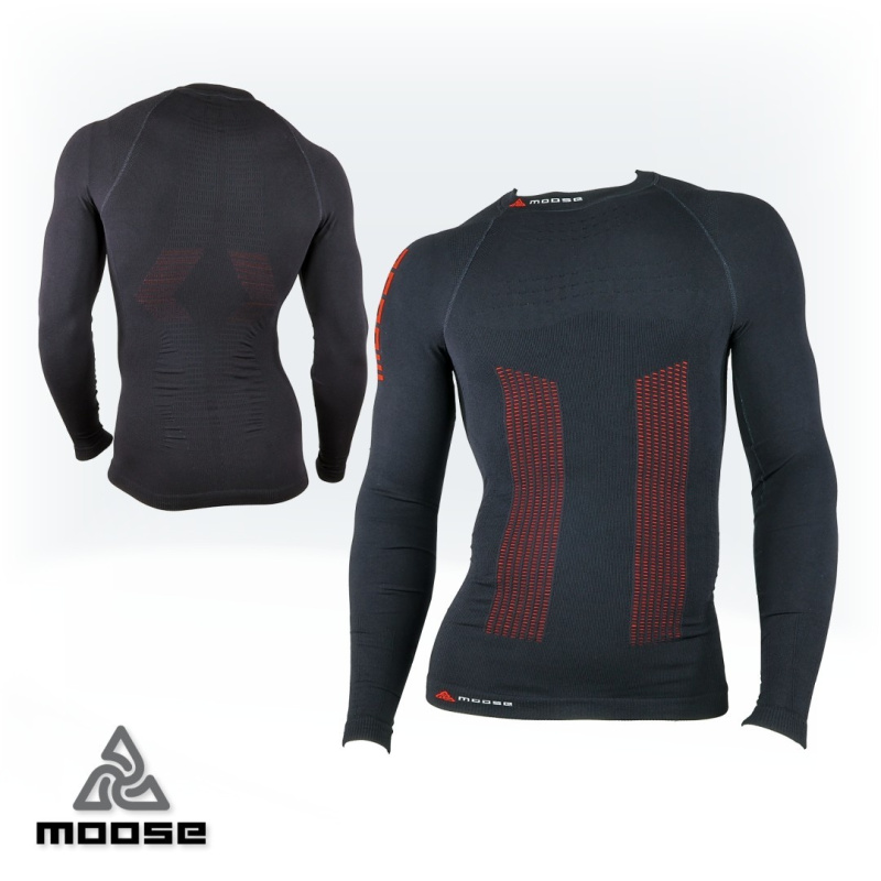 SPEED TEE LSL MEN seamless polokompresní termoprádlo Moose červená XL / XXL