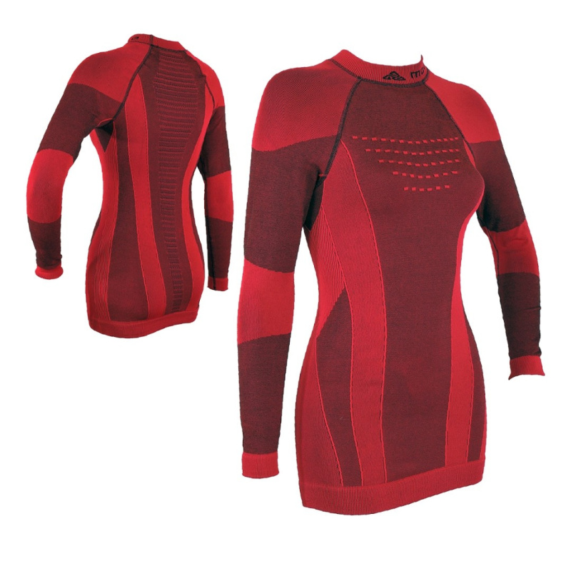 ELEMENT TEE WOMEN teplé prodloužené termoprádlo Moose červená M / L