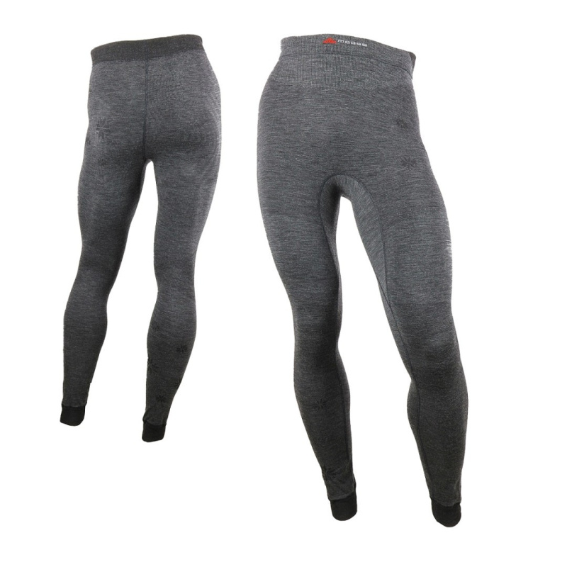 BASE MERINO PANTS MEN teplé sportovní termoprádlo Moose šedá XS / S