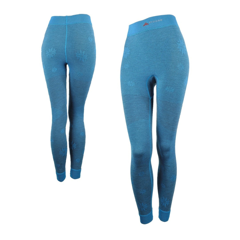 BASE MERINO PANTS WOMEN teplé sportovní termoprádlo Moose modrá XL / XXL