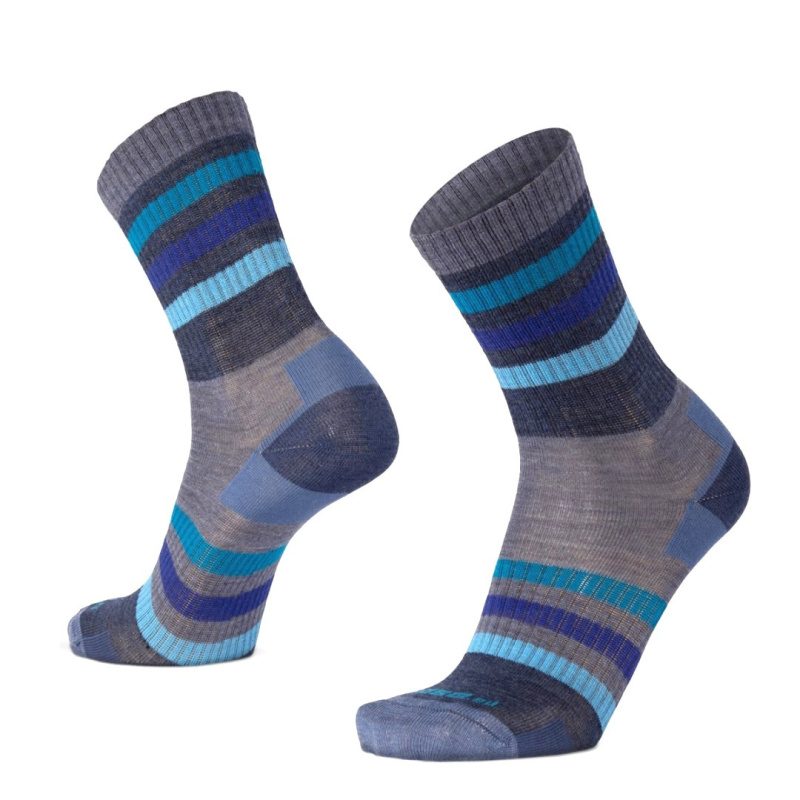 BESKYD LINE pruhované veselé merino ponožky Moose modrá XL