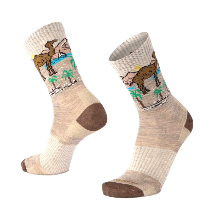 BESKYD CAMEL veselé merino ponožky s velbloudem Moose béžová XXL