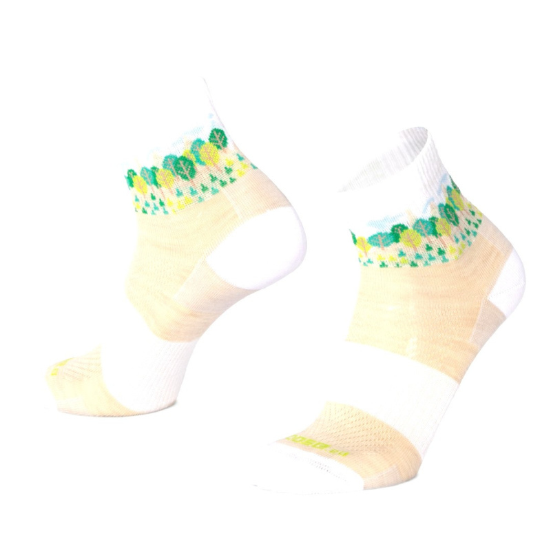 ORLIK FOREST kotníkové veselé merino ponožky Moose bílá L