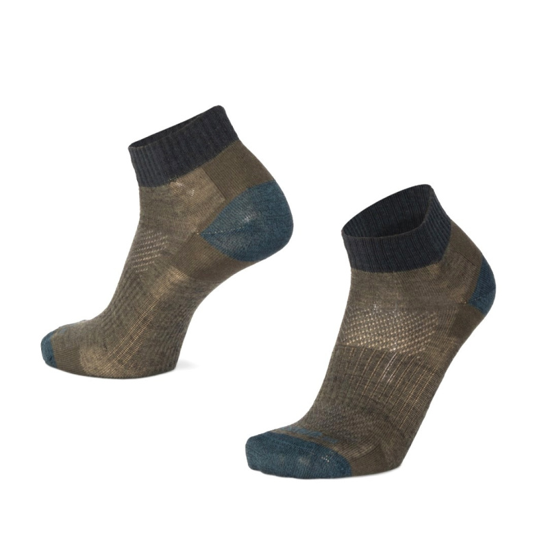 LUZY UNI nízké jednobarevné merino ponožky Moose zelená L